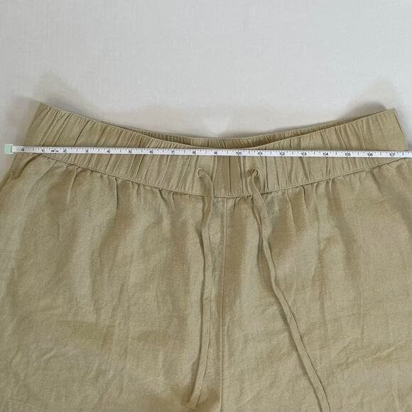 NWOT Melrose and Market Linen Blend Elastic Waist Drawstring Shorts Tan/Neutral - Picture 9 of 11
